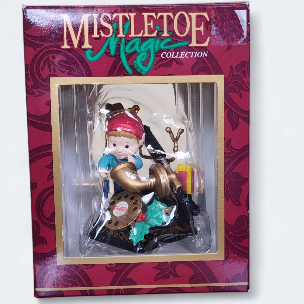 VTG 1994 Christmas Elf Ornament Mistletoe Magic Collection